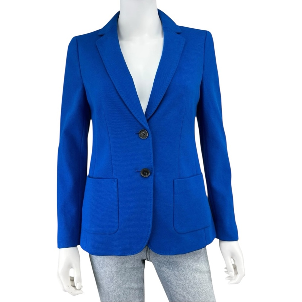 Talbots Electric Blue Cotton Blazer Size 2 L0745
